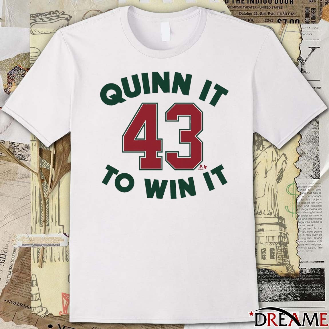 Quinn Hughes Quinn It To Win It 43 Minnesota Wild Hockey t-shirt