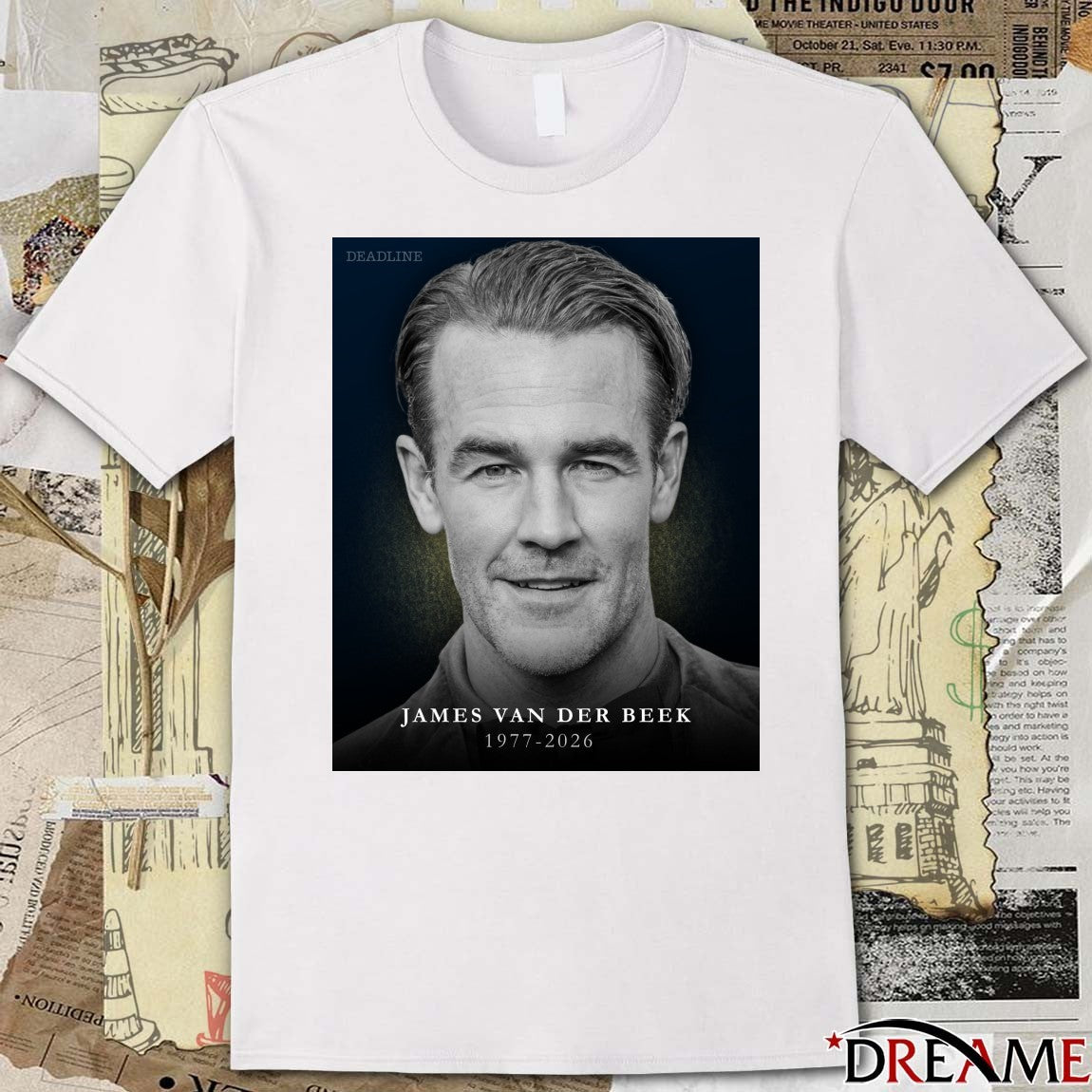 RIP James Van Der Beek Dawson Leery on Kevin Williamson’s WB Dawson’s Creek 48 1978 – 2026 Poster t-shirt