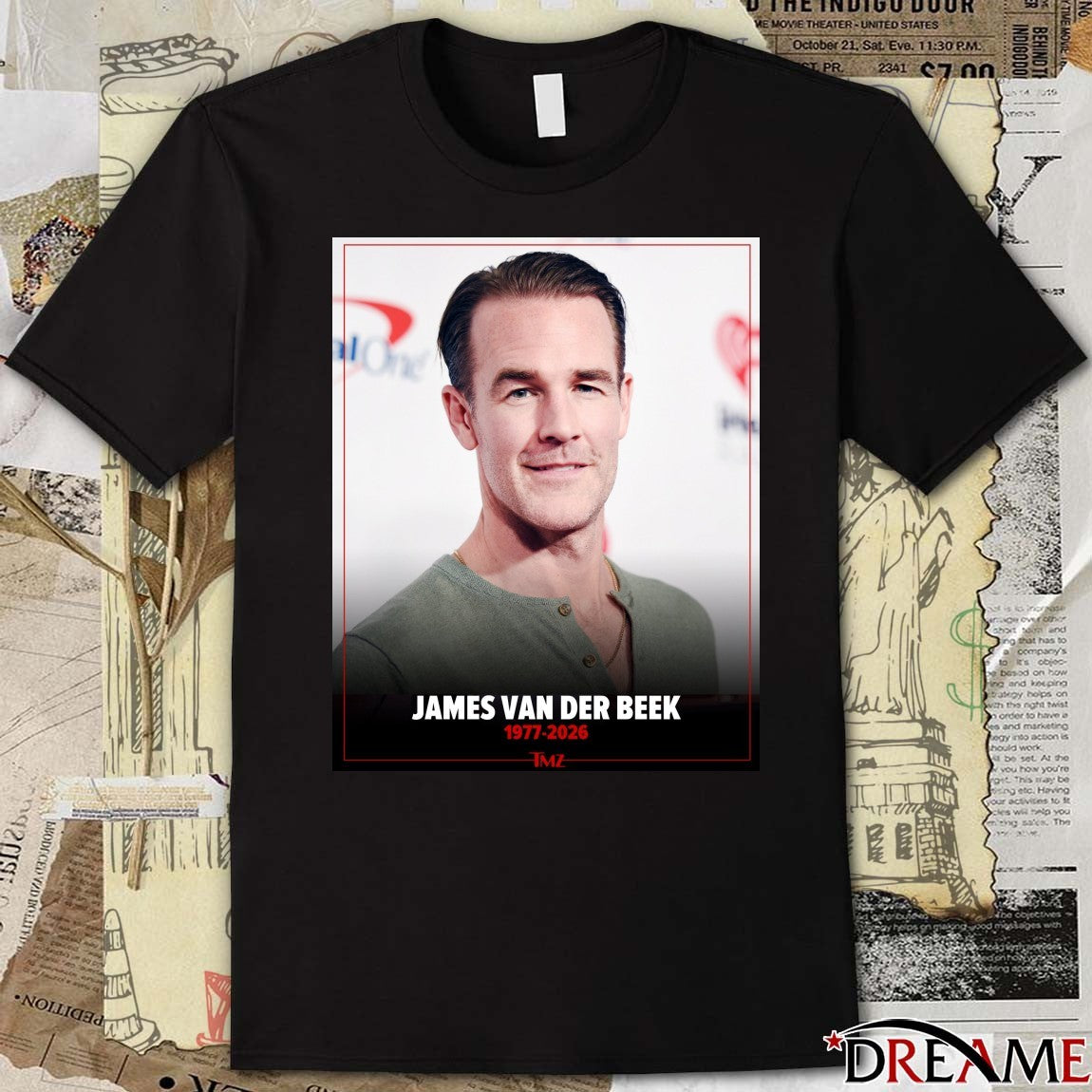 RIP James Van Der Beek Has Died 1977 – 2026 TMZ Poster t-shirt