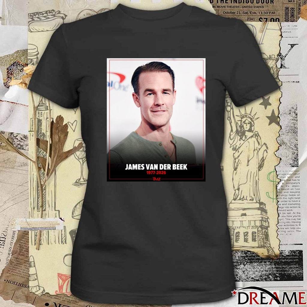 RIP James Van Der Beek Has Died 1977 – 2026 TMZ Poster t-shirt