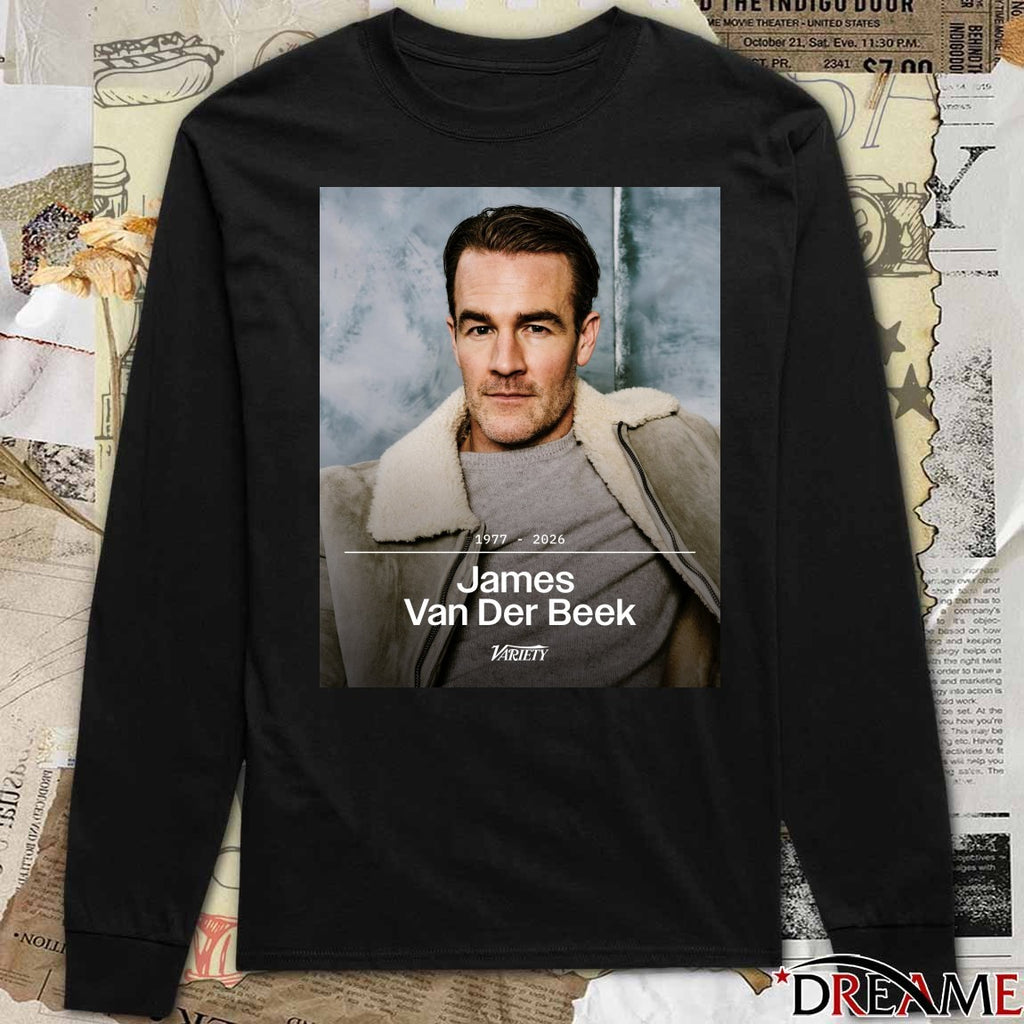 RIP James Van Der Beek Has Died 1977 – 2026 Variety Poster t-shirt