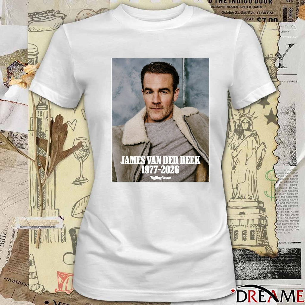 RIP James Van Der Beek Has Died At Age 48 1978 – 2026 Rolling Stone Poster t-shirt