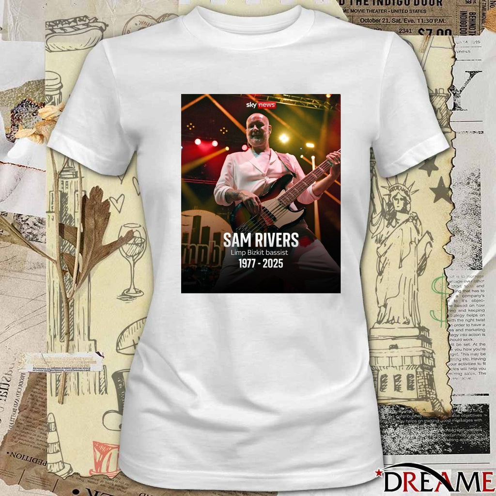 RIP Sam Rivers Limp Bizkit Bassist 1977 – 2025 Sky News Poster t-shirt