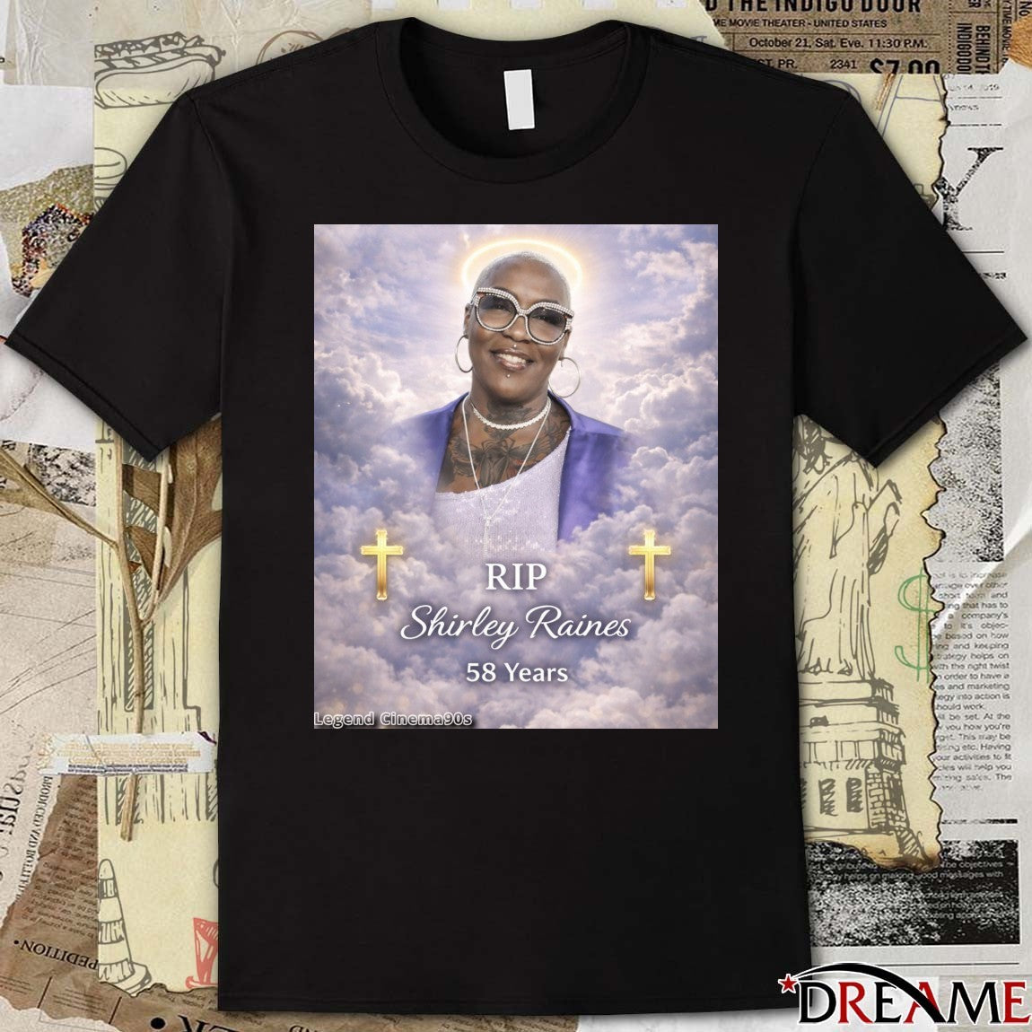 RIP Shirley Raines 58 Years Legend Cinema 90s Poster t-shirt