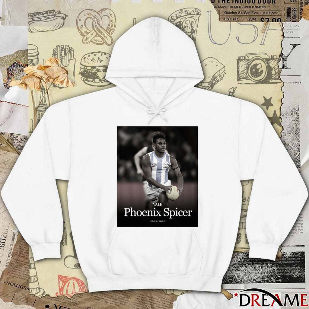 RIP Vale Phoenix Spicer 2002 – 2026 Fox Footy Poster t-shirt