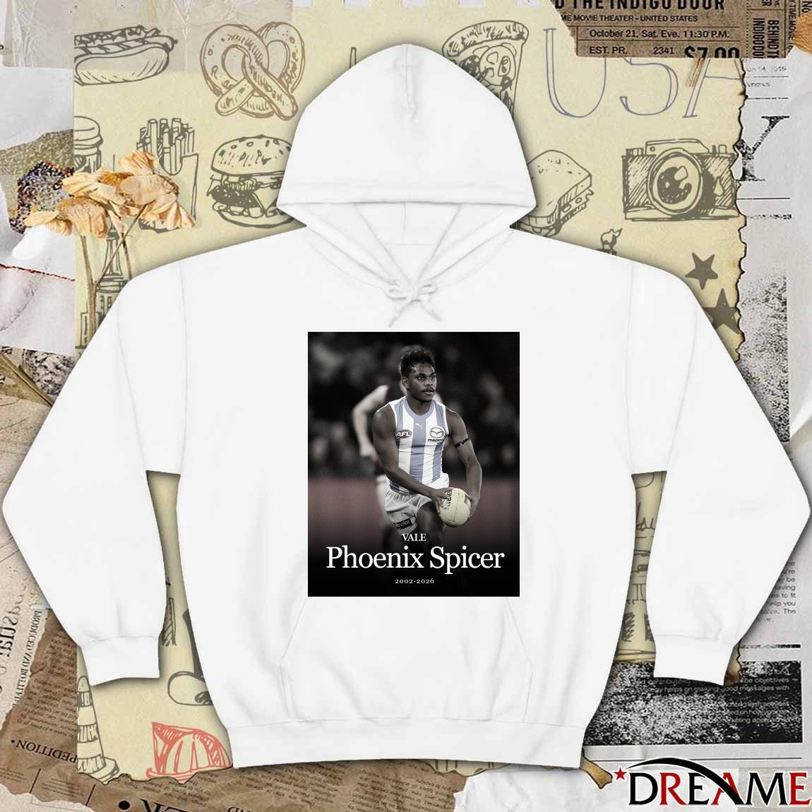 RIP Vale Phoenix Spicer 2002 – 2026 Fox Footy Poster t-shirt