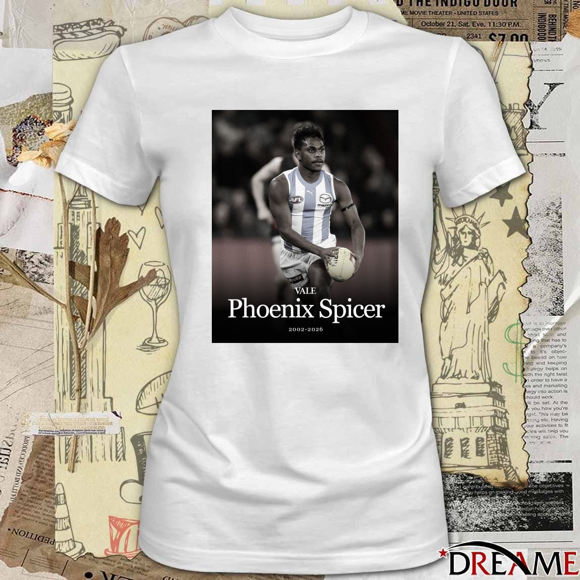 RIP Vale Phoenix Spicer 2002 – 2026 Fox Footy Poster t-shirt