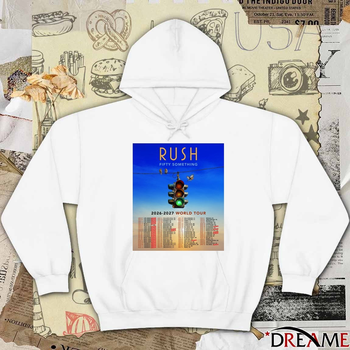 RUSH Fifty Something World Tour 2026 – 2027 Poster t-shirt