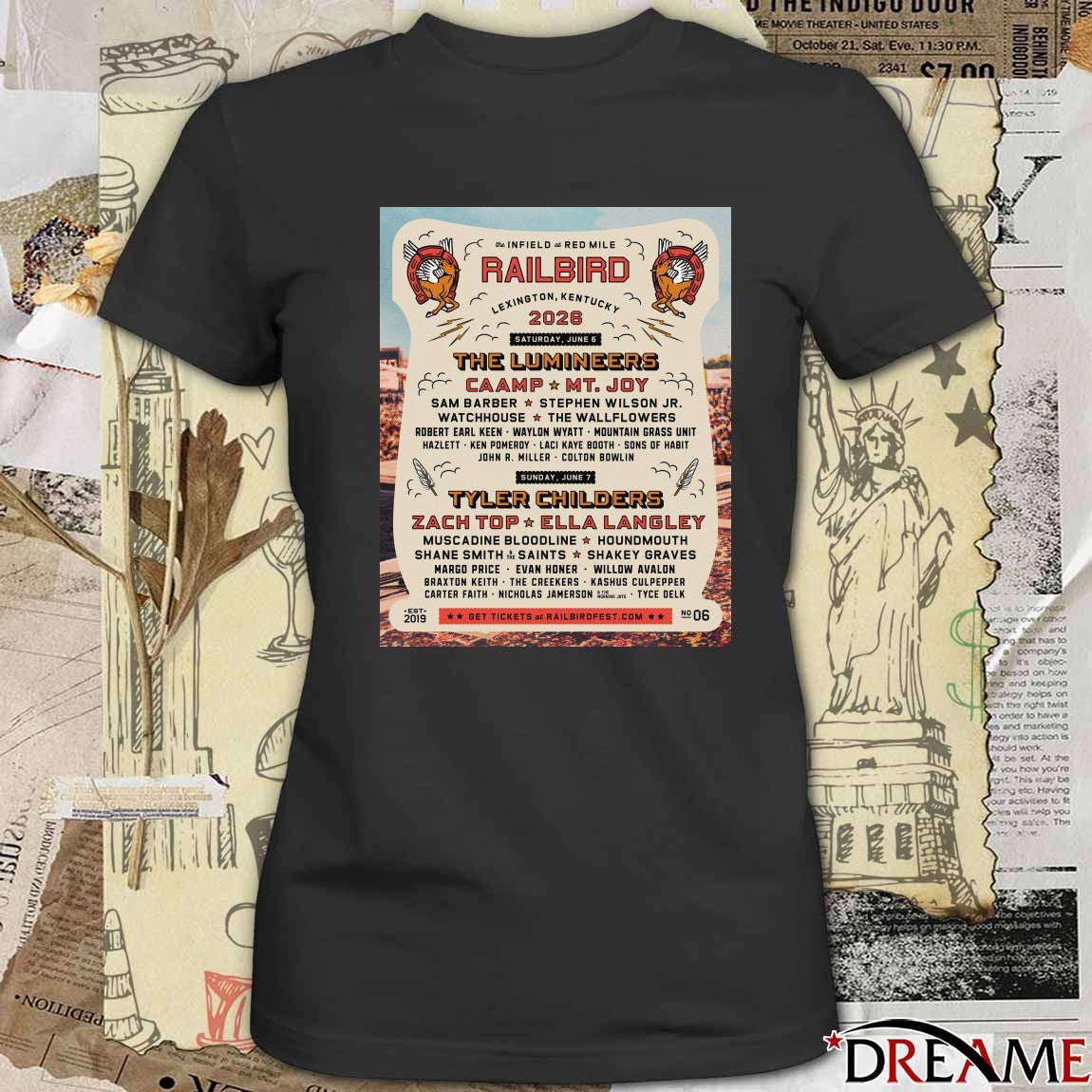 Railbird Lexington Kentucky June 6 2026 The Lumineers, June 7 Tyler Childers Poster t-shirt