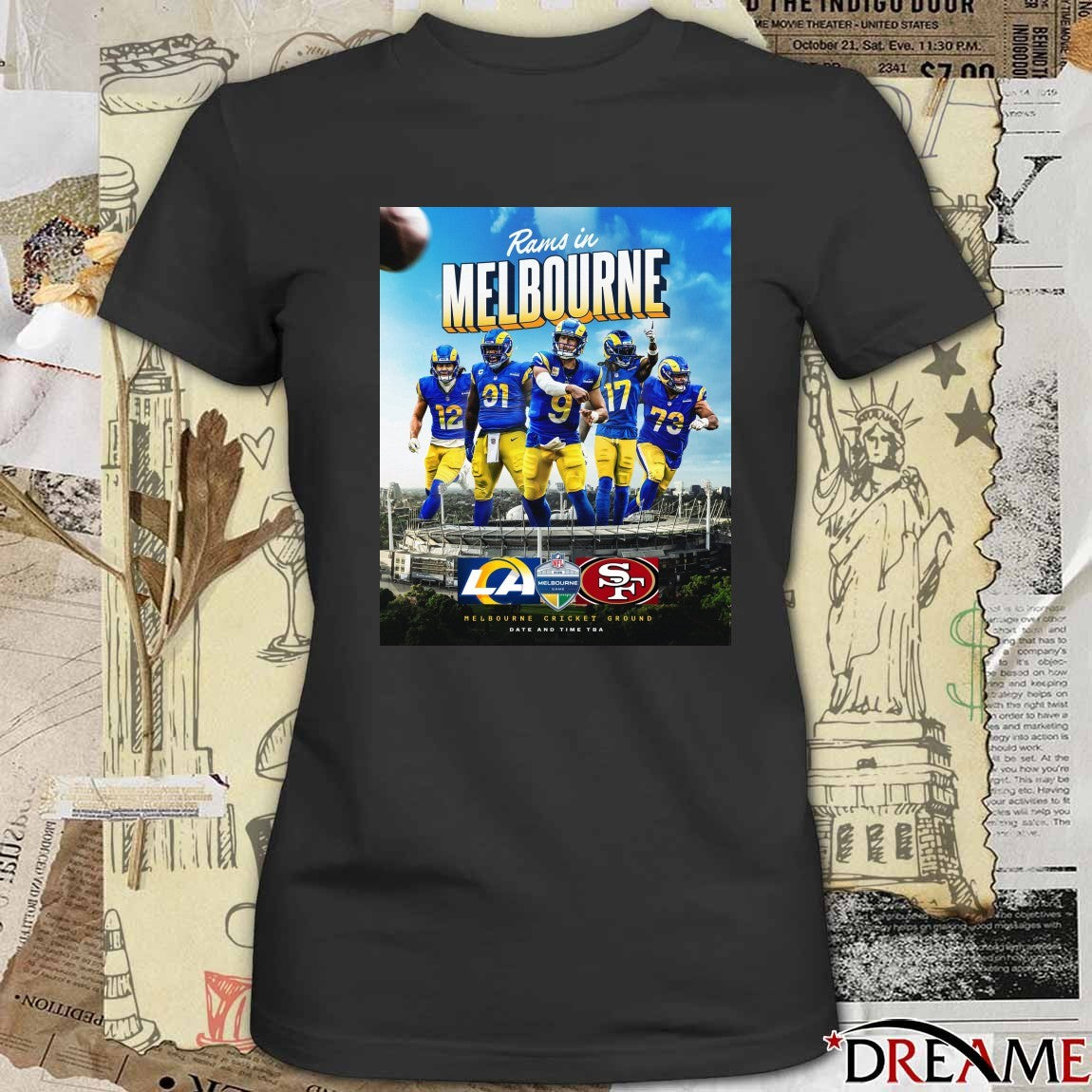 Rams Is Melbourne Los Angeles Vs San Francisco Melbourne Cricket Ground Poster t-shirt