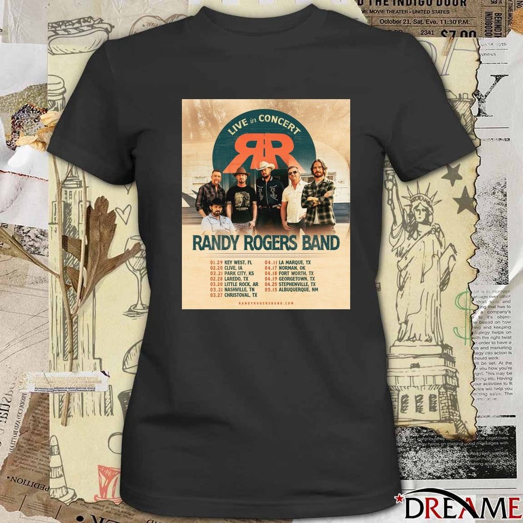 Randy Rogers Band Live In Concert January – May 2026 Poster t-shirt