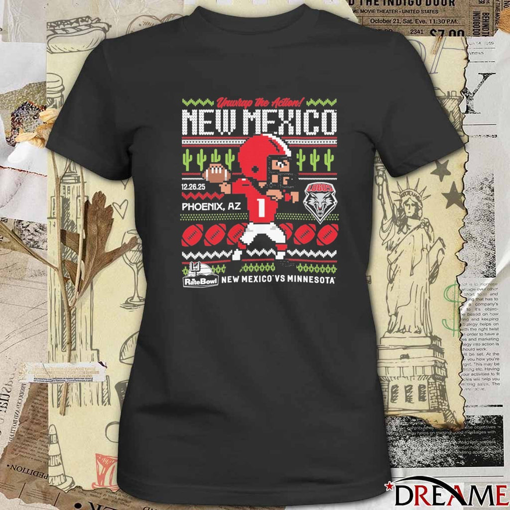 Rate Bowl 2025 New Mexico vs Minnesota Pixel Player Dec 26 Phoenix, AZ Ugly Christmas Sweater t-shirt