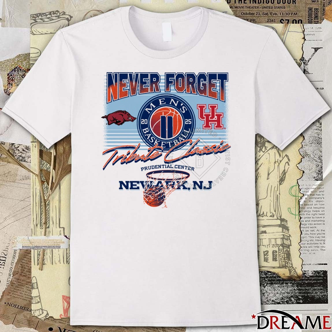 Razorbacks Vs Cougars Never Forget Tribute Classic Men’s Basketball Prudential Center, Newark, NJ t-shirt