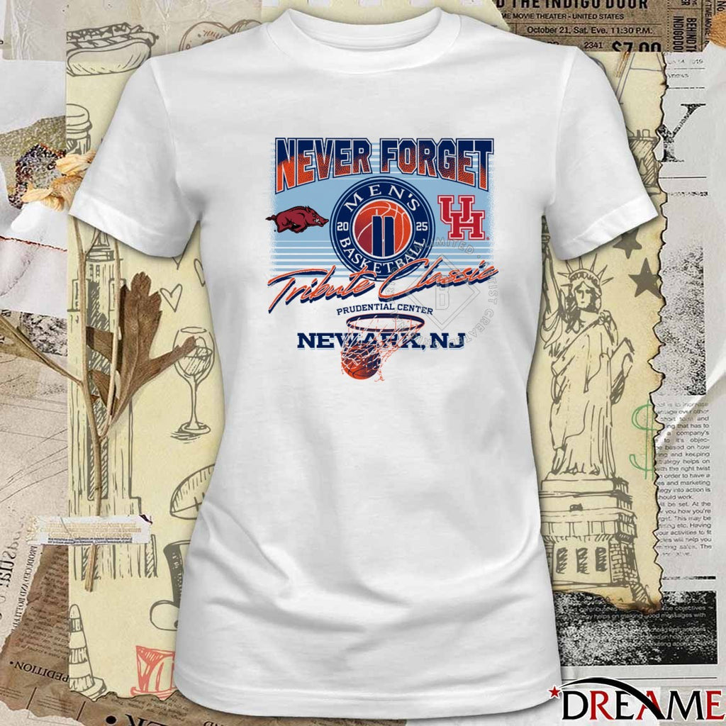 Razorbacks Vs Cougars Never Forget Tribute Classic Men’s Basketball Prudential Center, Newark, NJ t-shirt