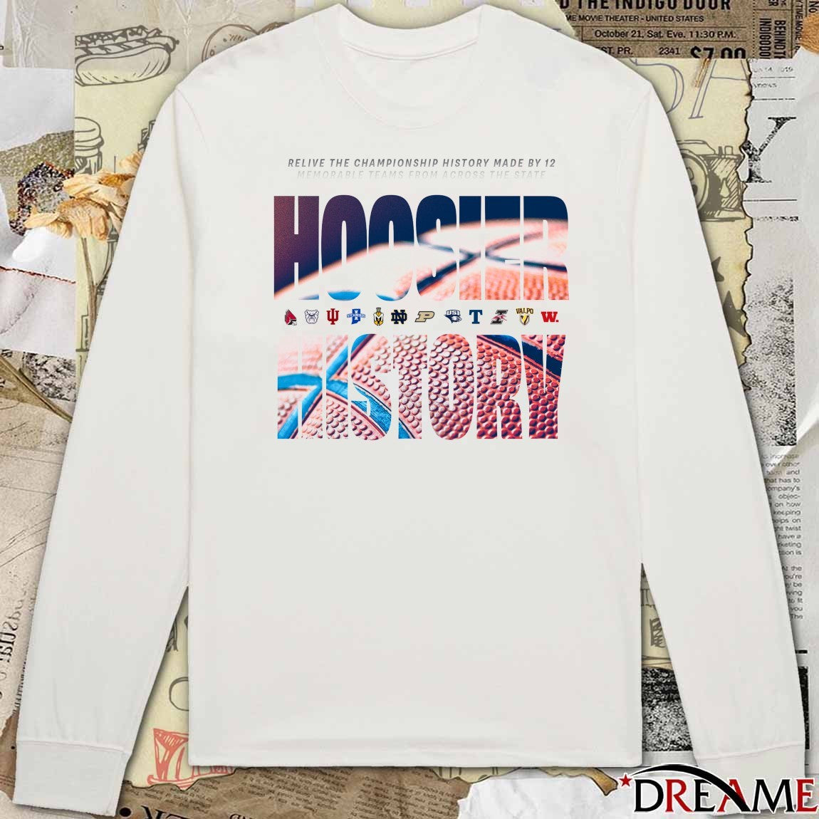 Relive The Championship History Made By 12 Memorable Teams From Across The State Hoosier History 12 Teams t-shirt