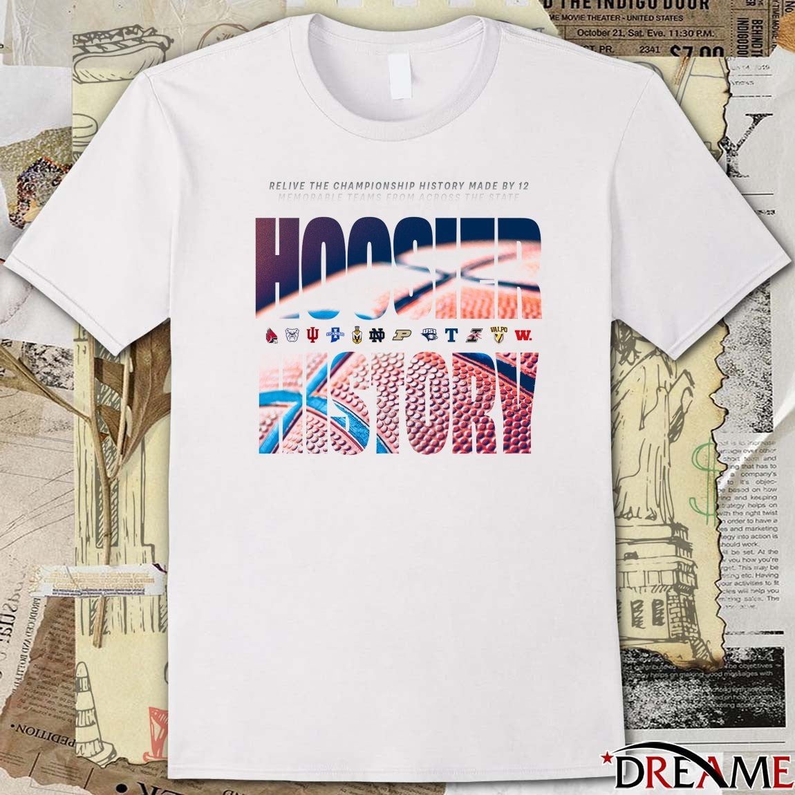 Relive The Championship History Made By 12 Memorable Teams From Across The State Hoosier History 12 Teams t-shirt