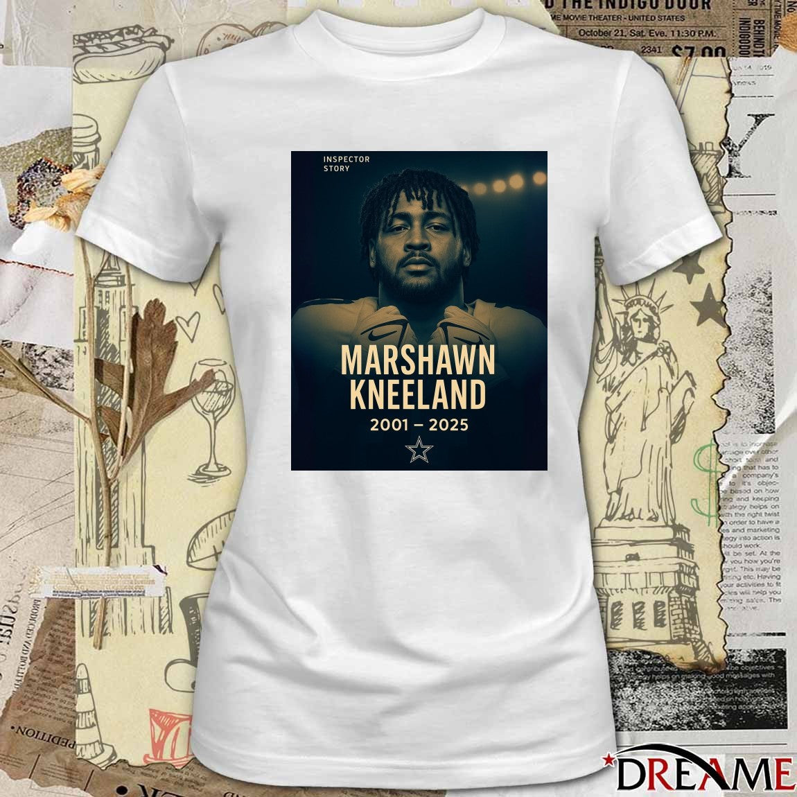 Rest In Peace Marshawn Kneeland 2001-2025 Dallas Cowboys Inspector Story Poster t-shirt