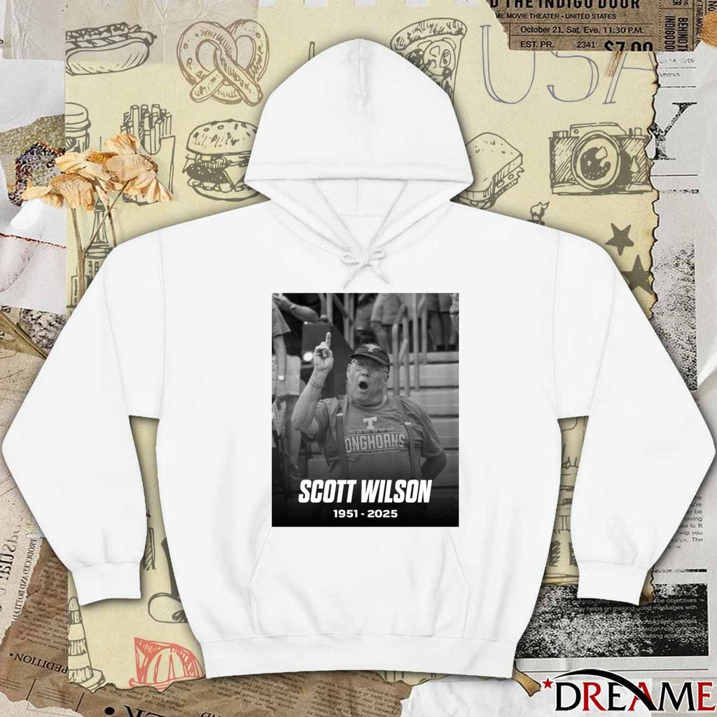 Rest In Peace Scott Wilson The Greatest Texas Fan Of All Time 1951 – 2025 Barstool Longhorn Poster t-shirt