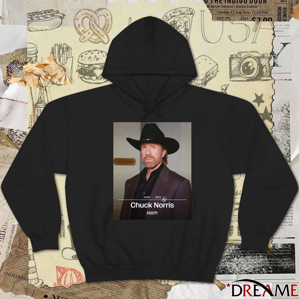 Rest in Peace Chuck Norris Has Died 1940 – 2026 Variety Poster t-shirt