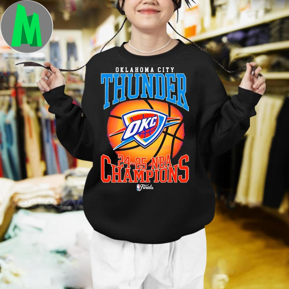 Retro OKC Thunder 2025 NBA Champions Basketball Graphic T-Shirt