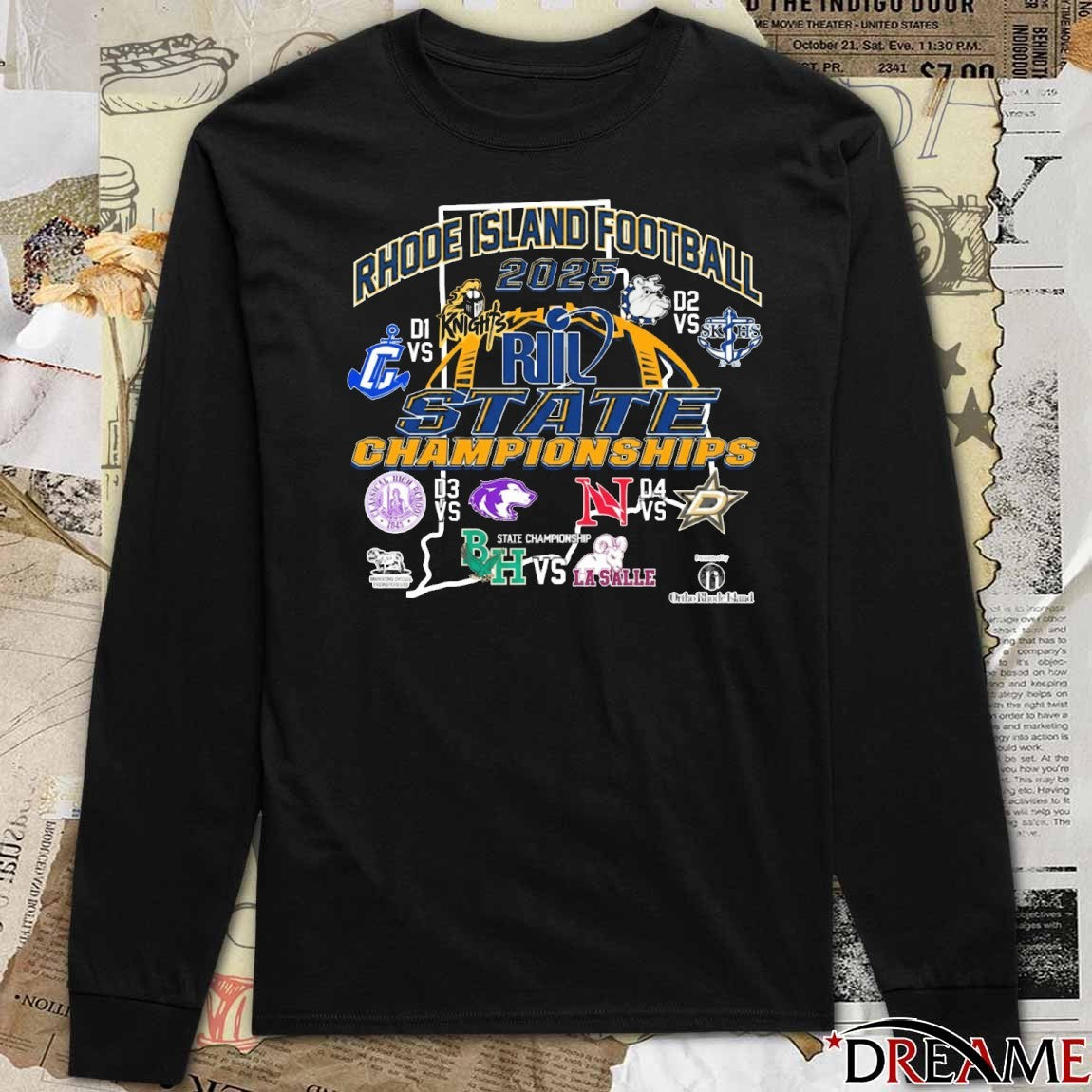 Rhode Island Interscholastic League RIIL Football State Championships 2026 t-shirt