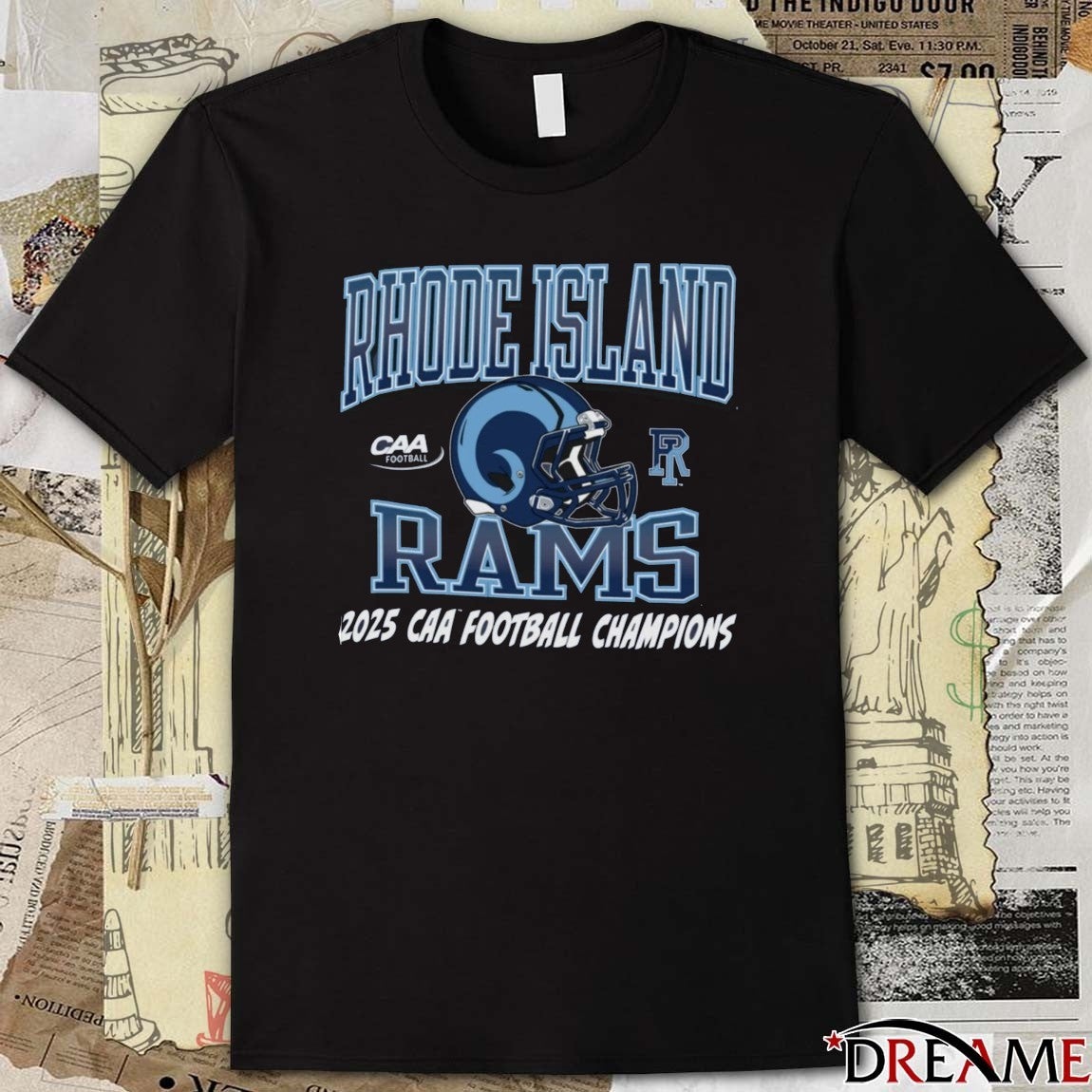 Rhode Island Rams Coastal Athletic 2025 CAA Football Champion t-shirt