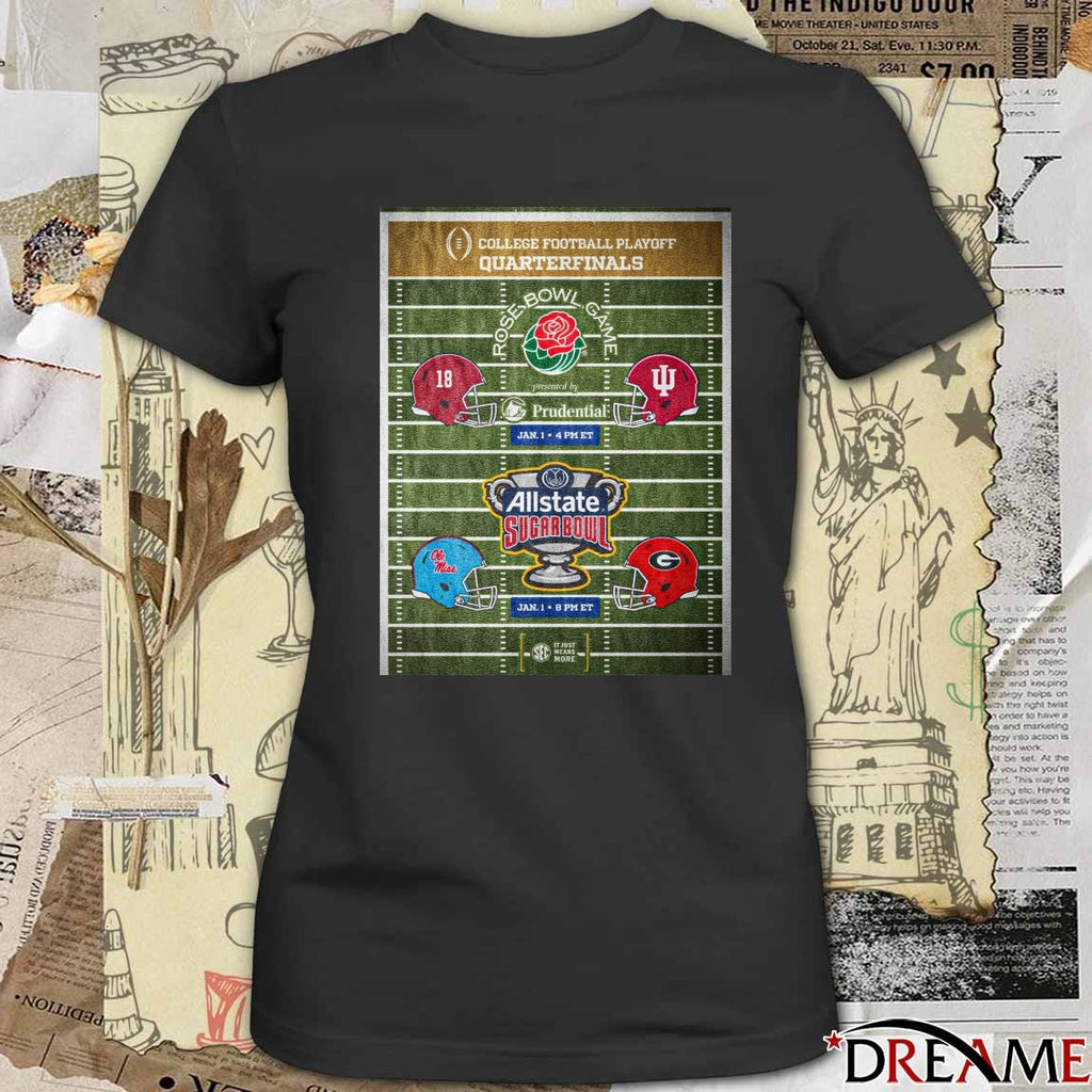Road to the Championship Catch the Rose Bowl and Allstate Sugar Bowl Quarterfinals this Jan 1st Poster t-shirt
