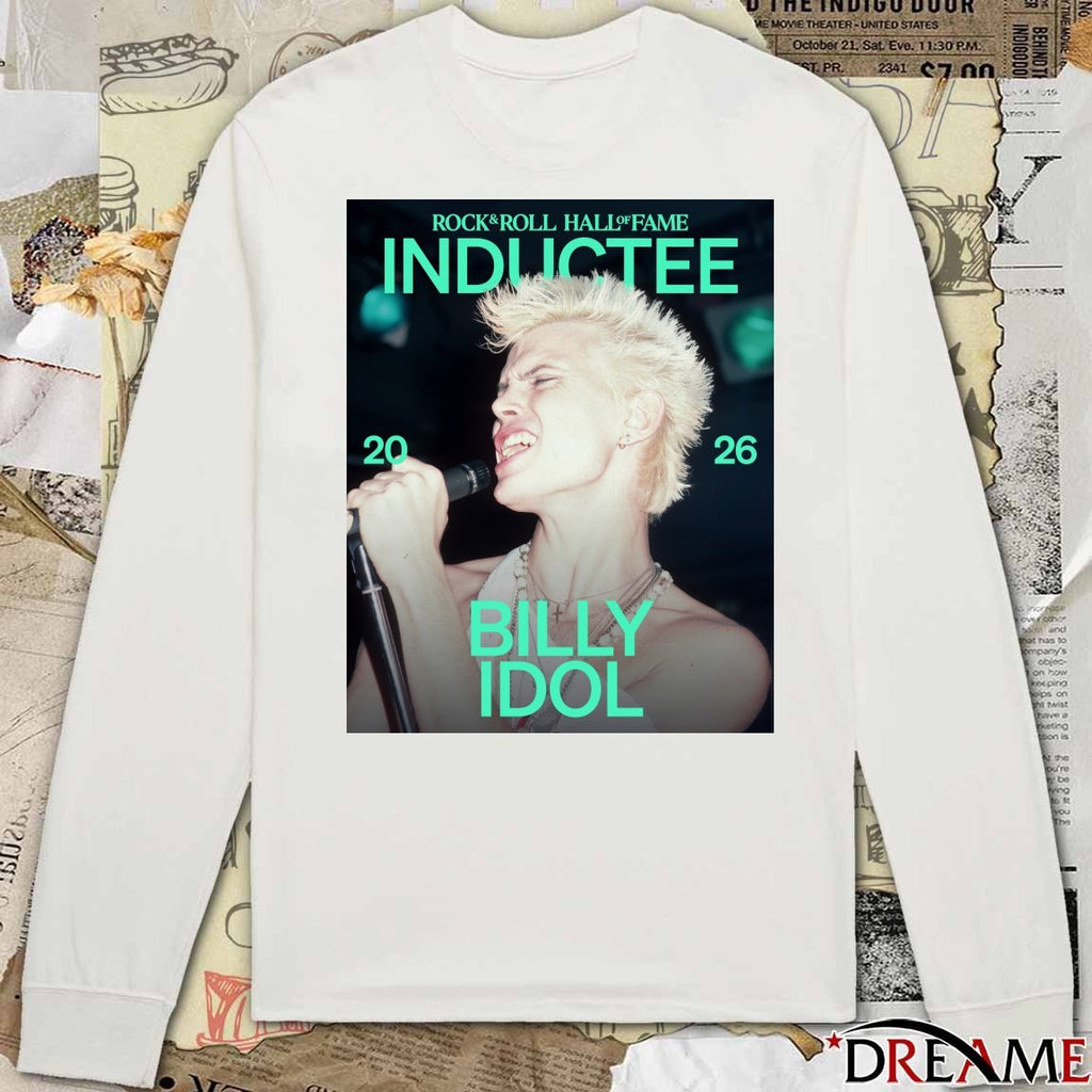 Rock & Roll Hall of Fame Class of 2026 Inductee Billy Idol Poster t-shirt