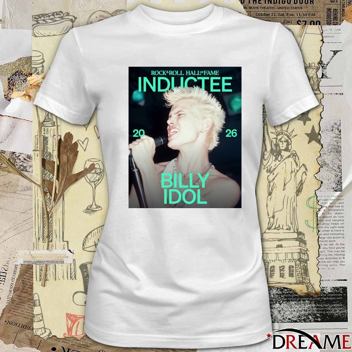 Rock & Roll Hall of Fame Class of 2026 Inductee Billy Idol Poster t-shirt