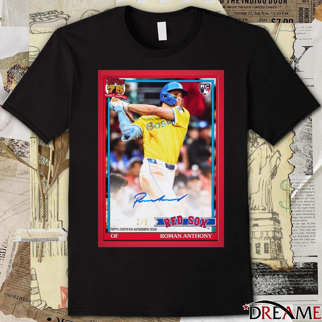 Roman Anthony Red Sox 2026 Topps Certified Autograph Issue Signature Poster t-shirt