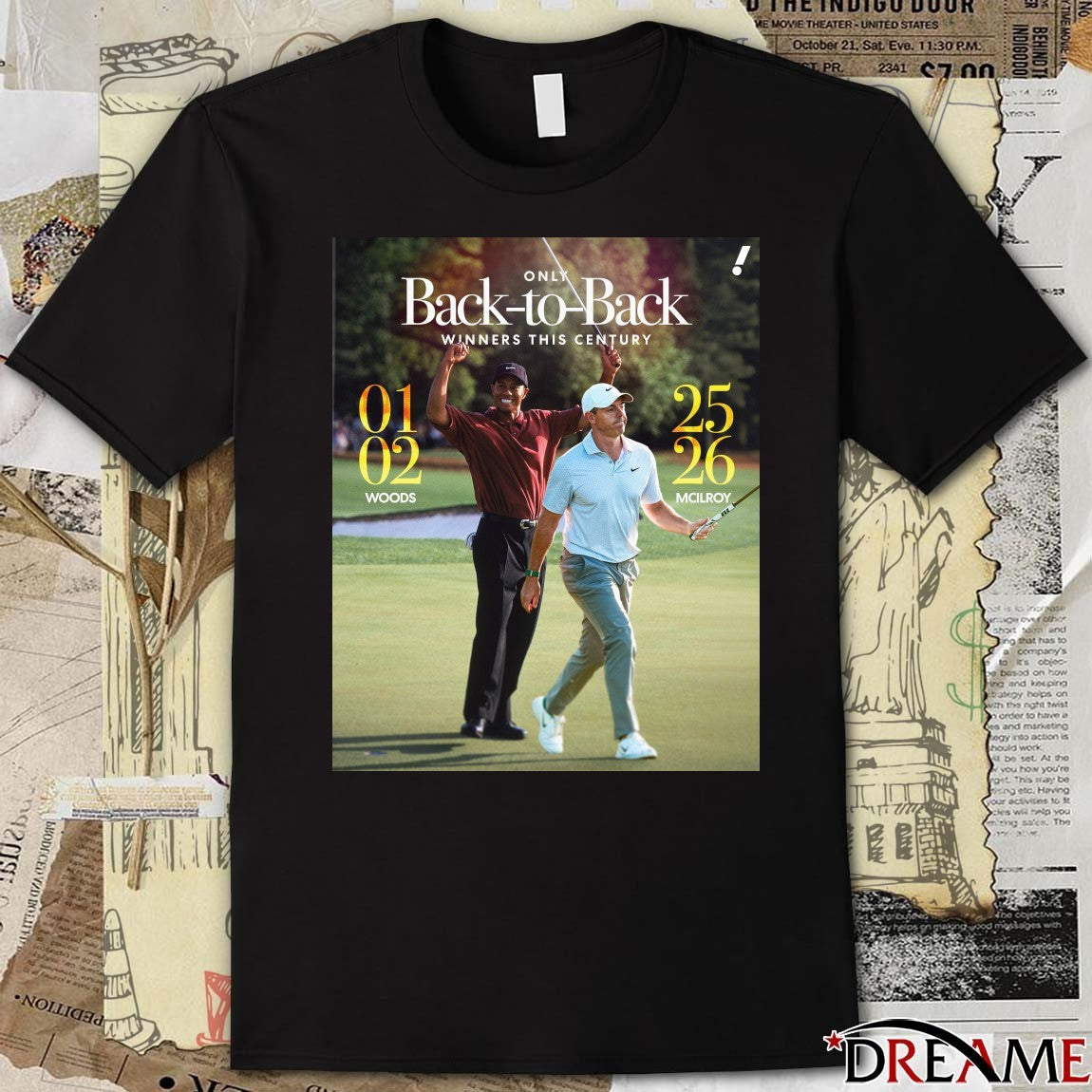 Rory McILroy Only Back-To-Back Winners This Century 2025-2026 Yahoo Sports Poster t-shirt