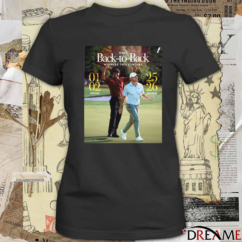 Rory McILroy Only Back-To-Back Winners This Century 2025-2026 Yahoo Sports Poster t-shirt