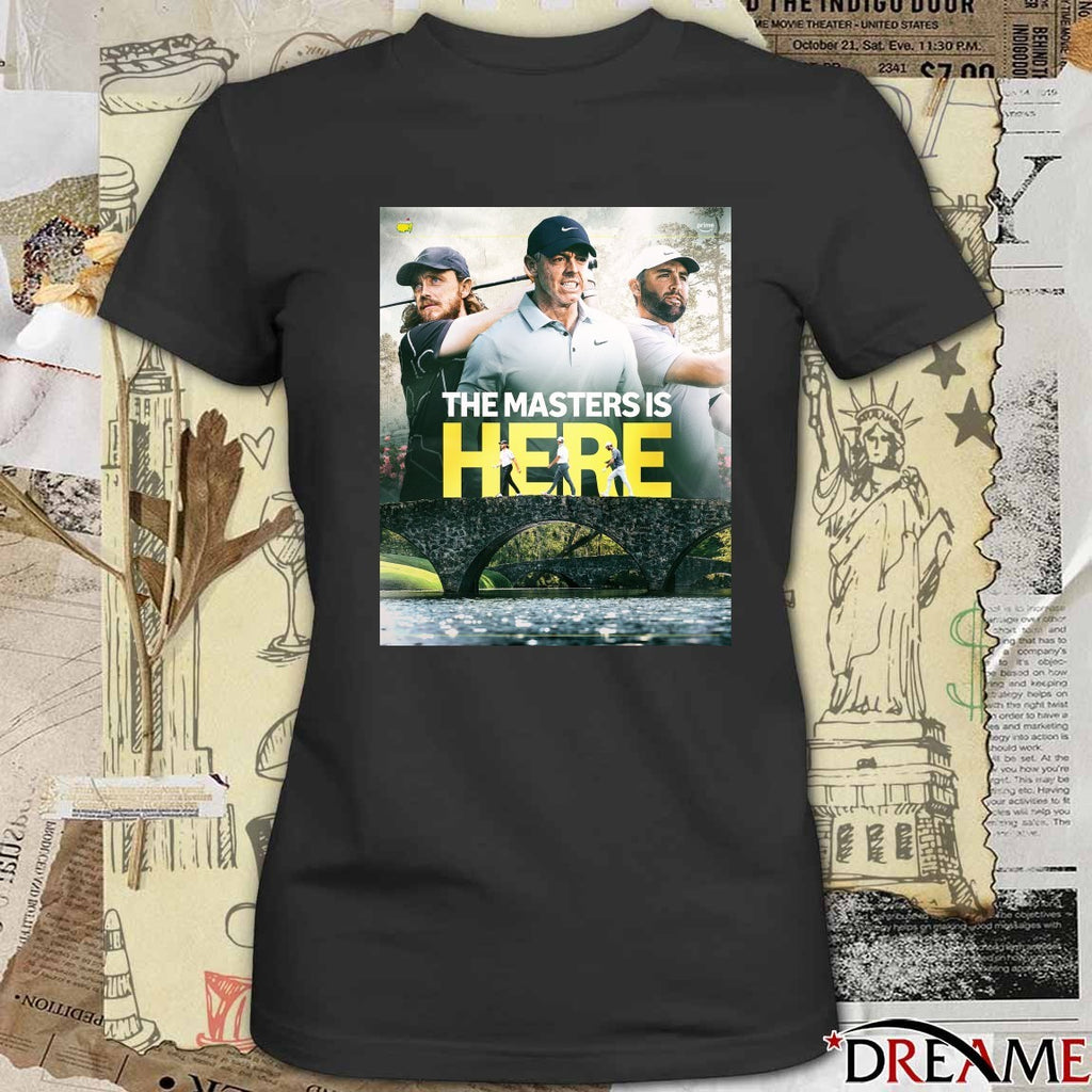 Rory McIlroy The Masters Is Here Golf Tournament 2026 Poster t-shirt