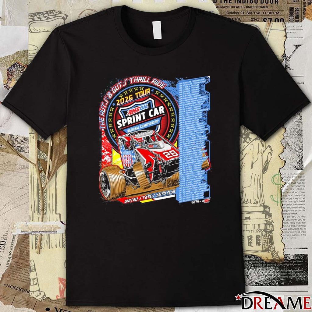 Ruts and Guts Thrill Ride 2026 Tour AMSOIL Sprint Car National Championship United States Auto Club t-shirt