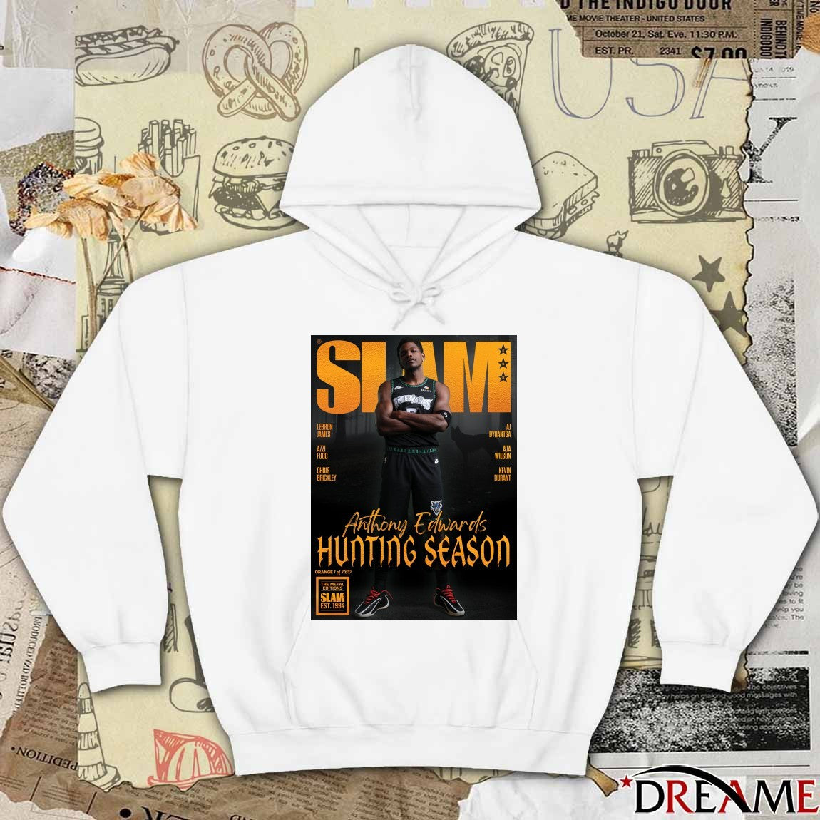 SLAM 259 Anthony Edwards Minnesota Timberwolves Basketball Magazine Hunting Season Poster t-shirt