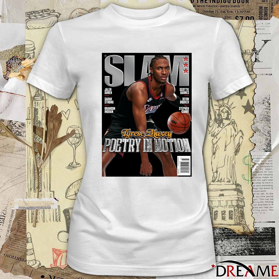 SLAM 260 Tyrese Maxey Poetry In Motion Magazine Philadelphia 76ers Poster t-shirt