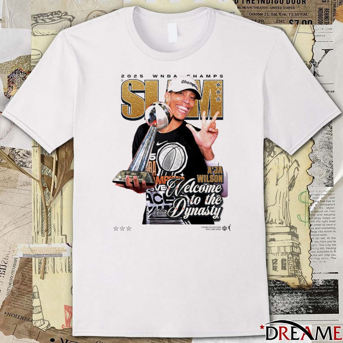SLAM Cover A’ja Wilson Las Vegas Aces 2025 WNBA Champs Welcome To The Dynasty t-shirt