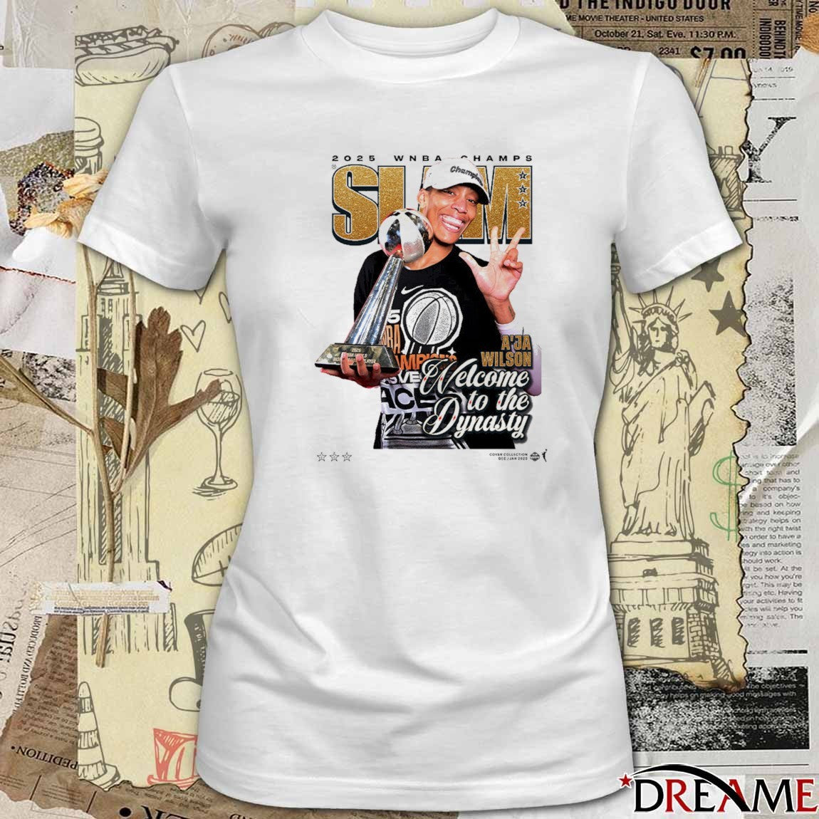 SLAM Cover A’ja Wilson Las Vegas Aces 2025 WNBA Champs Welcome To The Dynasty t-shirt