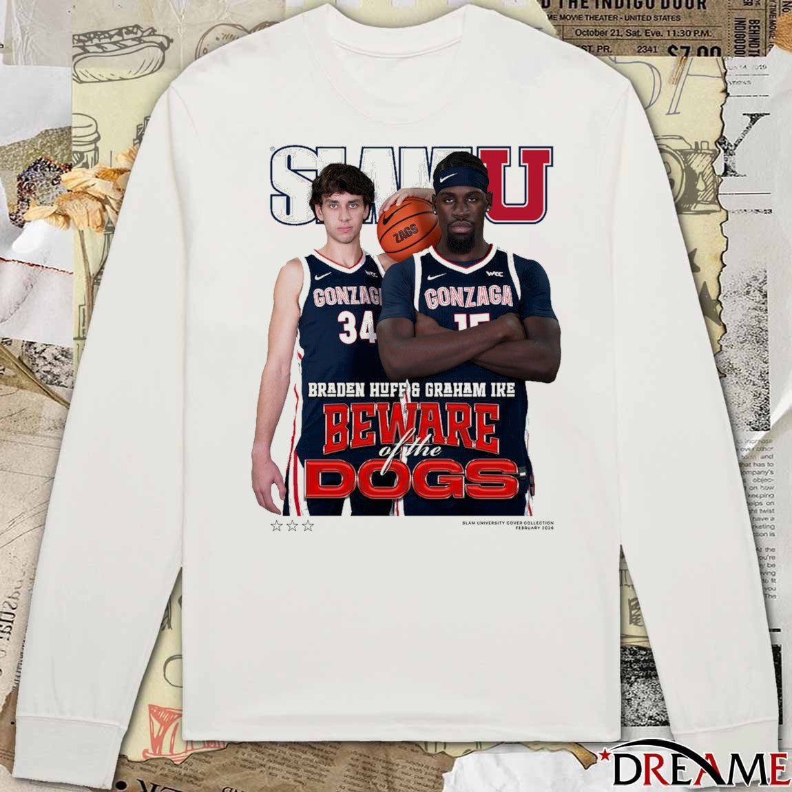 SLAM Cover Gonzaga Bulldogs Beware Of The Dogs Braden Huff + Graham Ike t-shirt