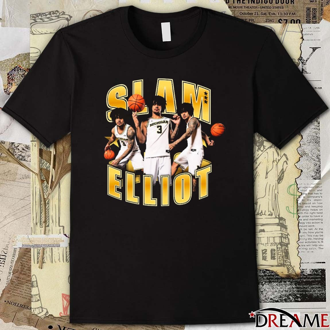 SLAM Elliot Cadeau Remix 2025 Big Ten Michigan Wolverines basketball t-shirt