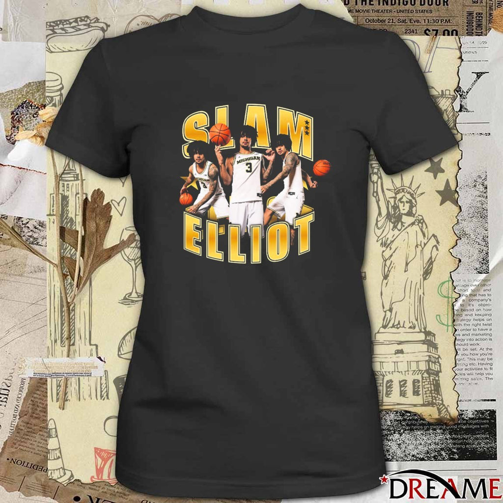 SLAM Elliot Cadeau Remix 2025 Big Ten Michigan Wolverines basketball t-shirt