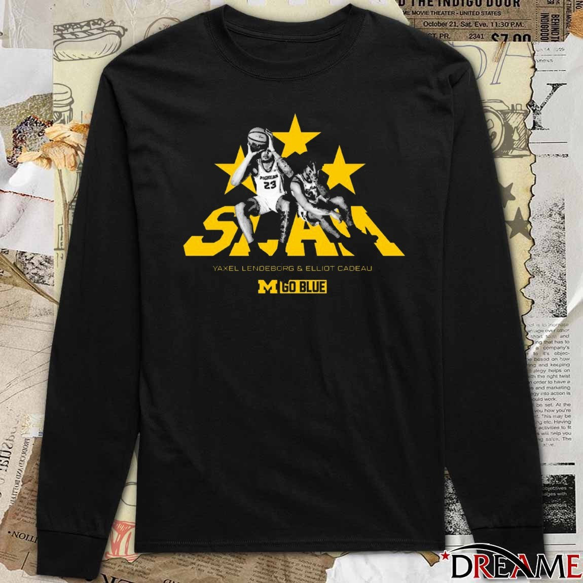 SLAM Lendeborg and Cadeau Remix 2025 Michigan Wolverines basketball Go Blue t-shirt