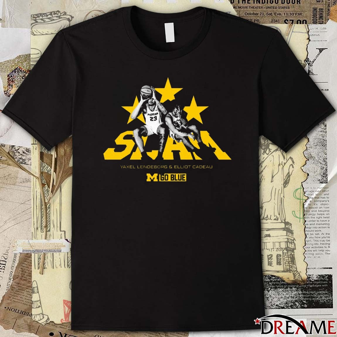 SLAM Lendeborg and Cadeau Remix 2025 Michigan Wolverines basketball Go Blue t-shirt