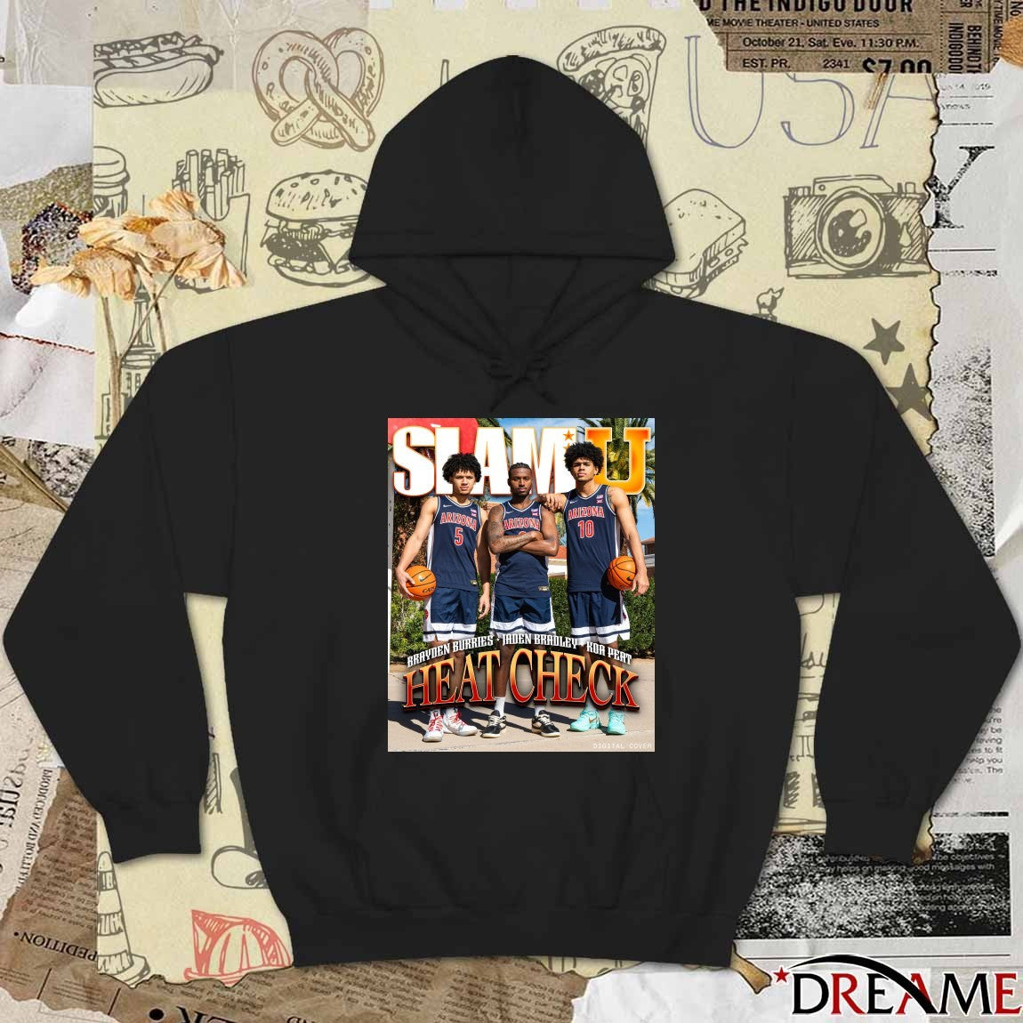 SLAM U Arizona MBB Brayden Burries, Jaden Bradley and Koa Peat Heat Check Poster t-shirt