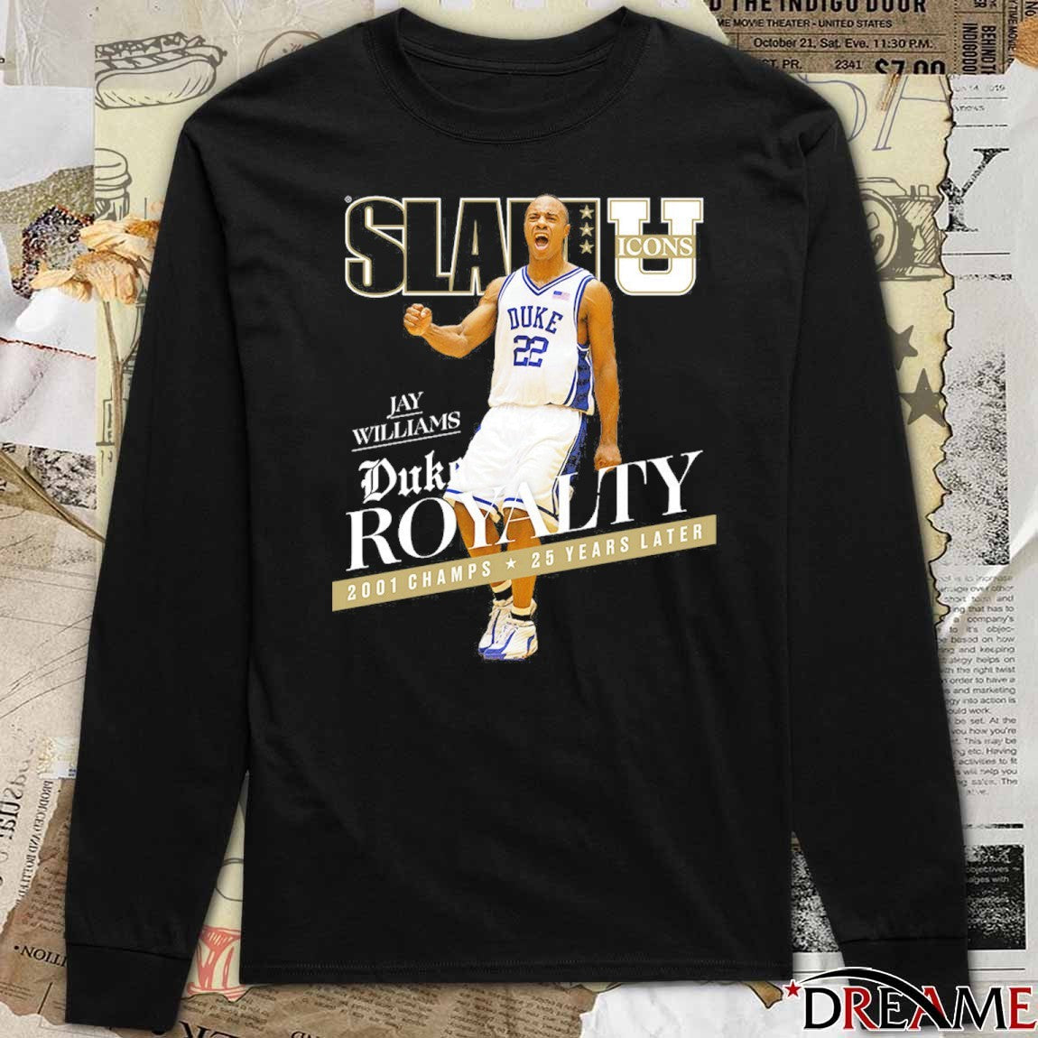 SLAM U Icon Jay Williams Duke Royalty 2001 Champs 25 Years Later t-shirt