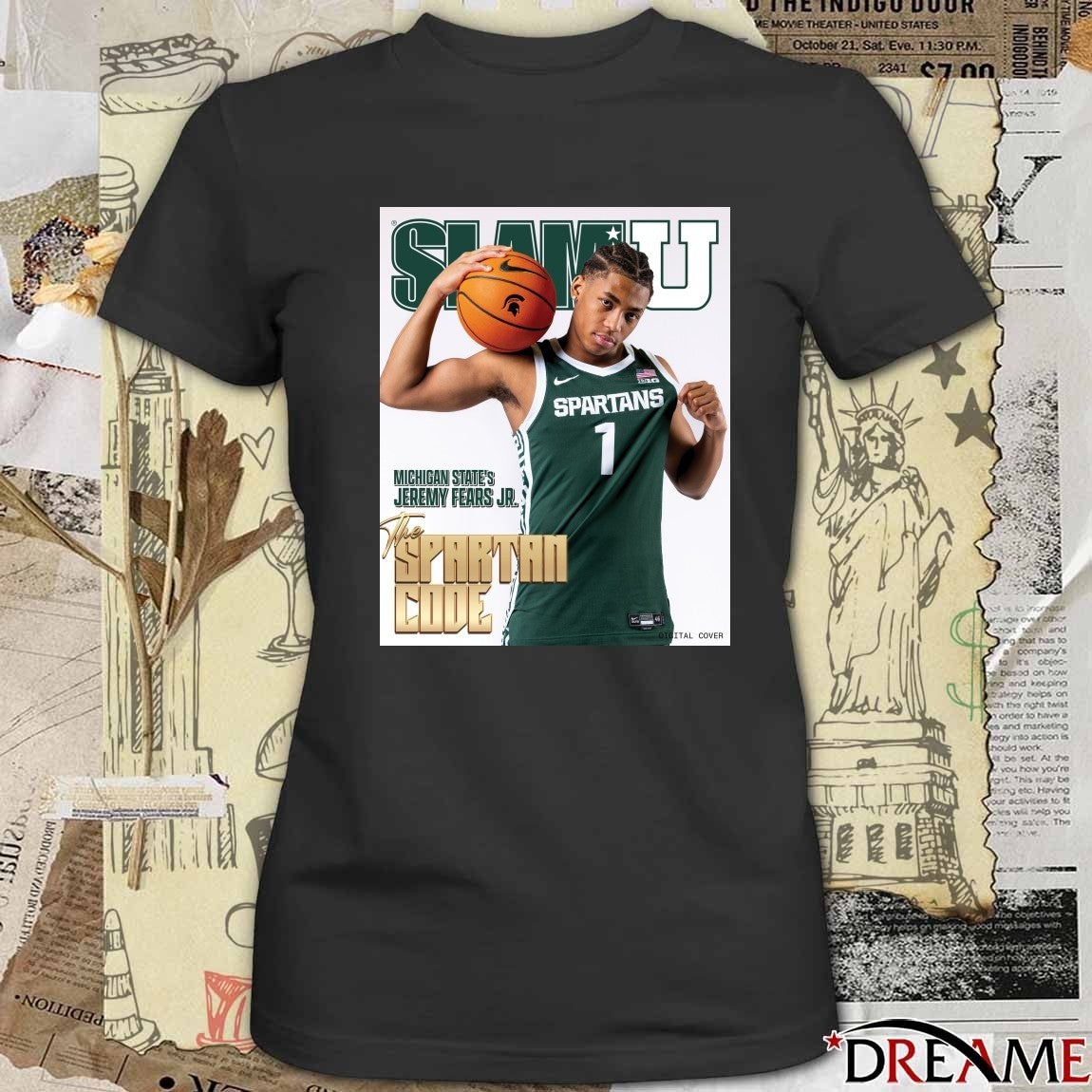 SLAM U Michigan State Spartans Jeremy Fears Jr. The Spartan Code Poster t-shirt