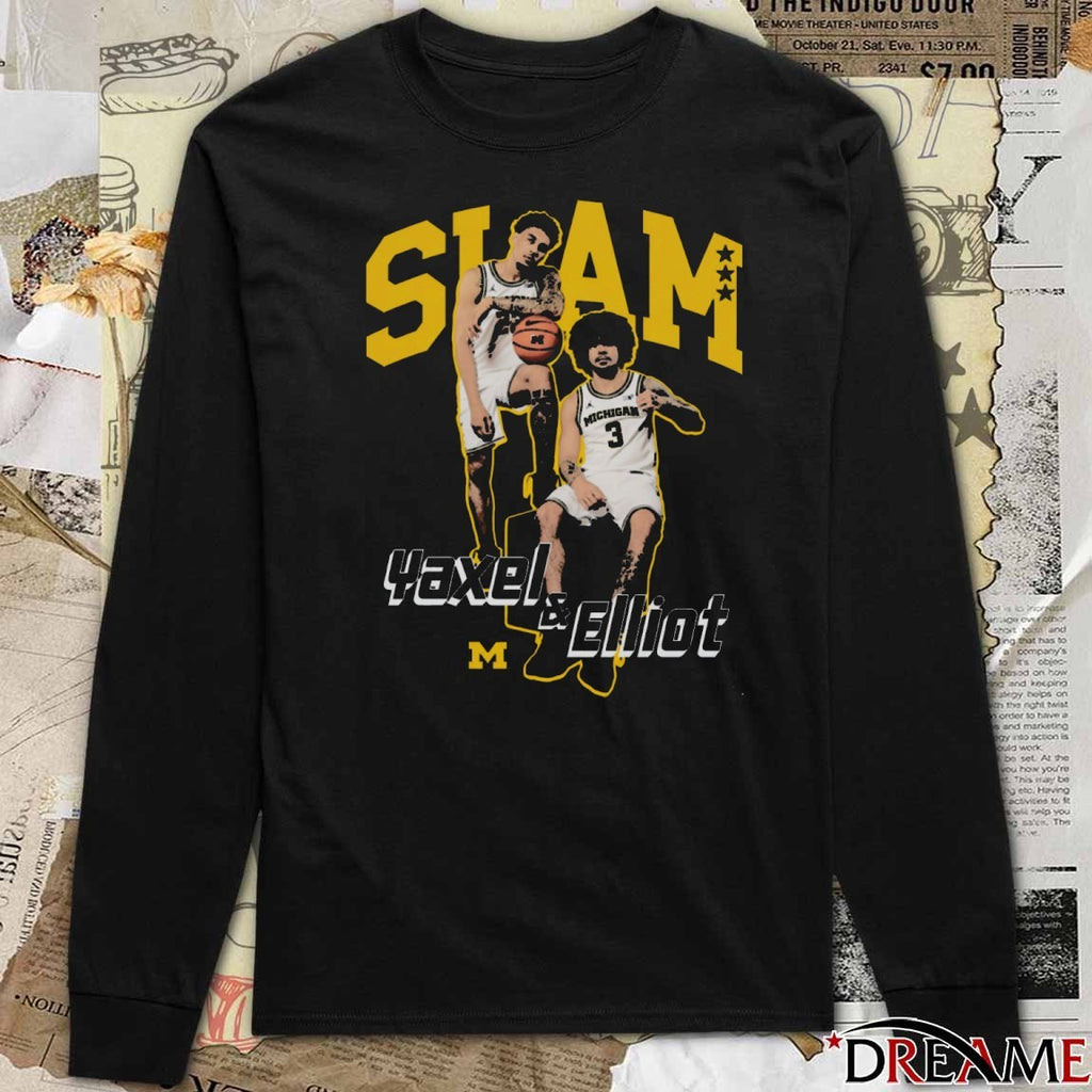 SLAM Yaxel and Elliot Remix 2025 Michigan Wolverines basketball t-shirt