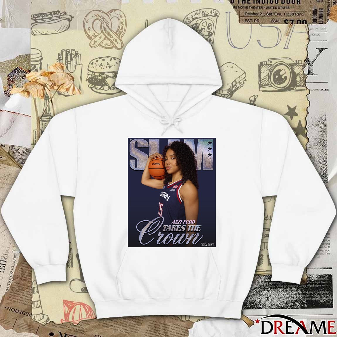 SLAM magazine College Basketball Player Azzi Fudd Takes The Crown Uconn Huskies 2025 Poster t-shirt