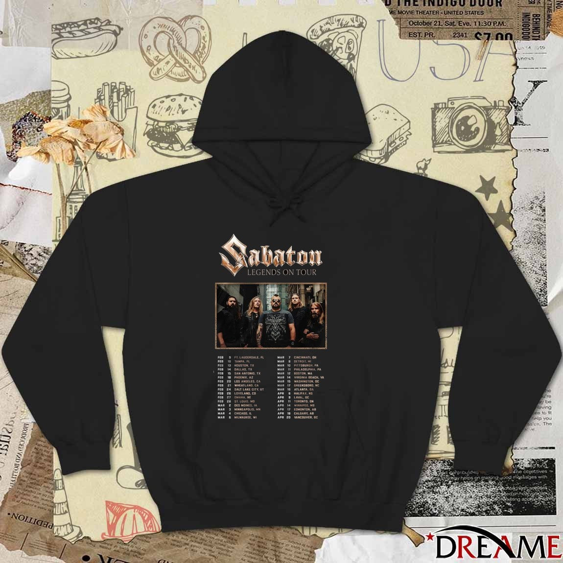 Sabaton Legends On Tour Schedule February – April 2026 t-shirt