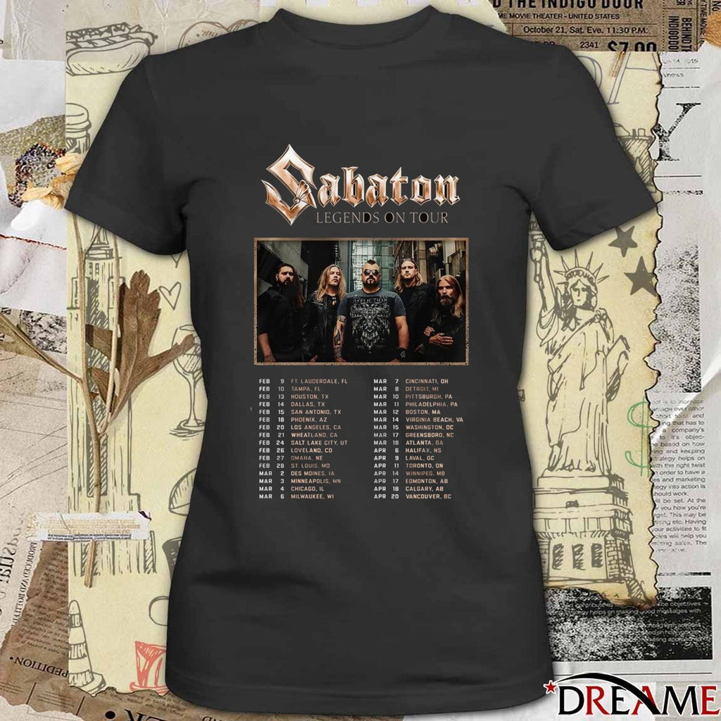 Sabaton Legends On Tour Schedule February – April 2026 t-shirt